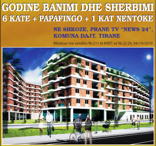 Apartamente per shitje afer televizionit News 24, ne Shkoze, Tirane, (TRS-101-49)