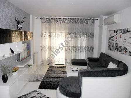 Modern apartment for rent in Komuna Parisit area in Tirana.
It is situated on the 5-th floor in a n